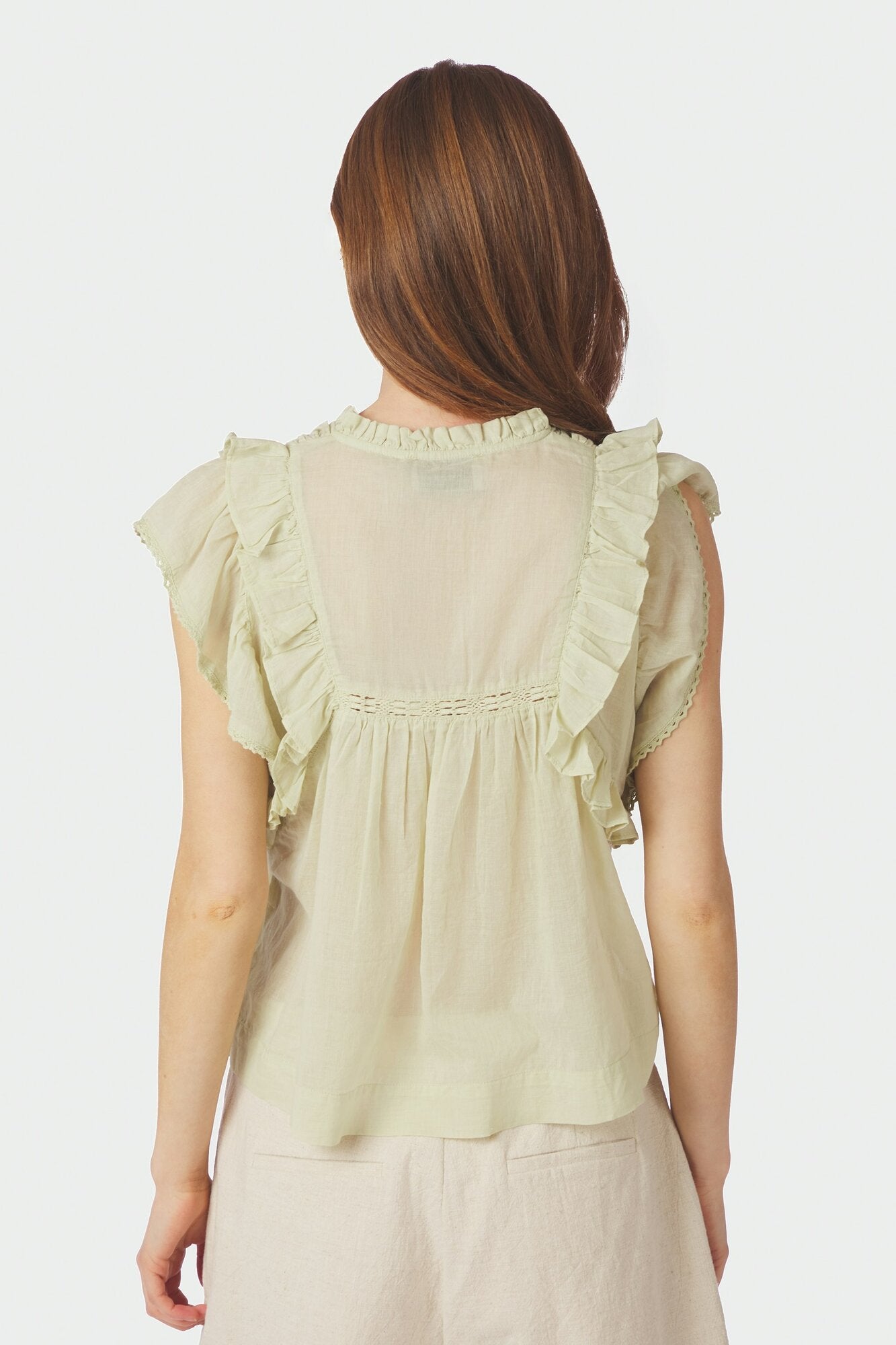 Jayla S Voile top - Pistachio